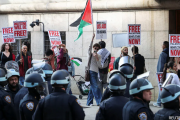 من تظاهرات طلبة الجامعات رفضًا لجريمة الإبادة الإسرائيلية في غزة