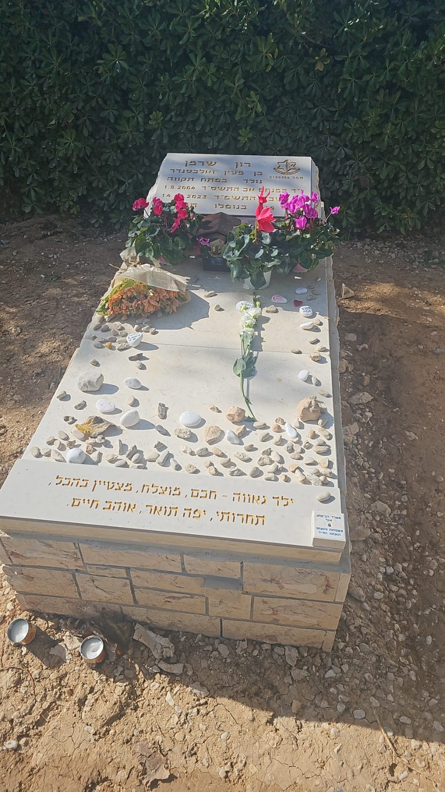 والدة الجندي الإسرائيلي عرضت صورة القبر وقد أزيل عنه الشاهد الذي كُتب عليه انتقادات لاذعة للجيش