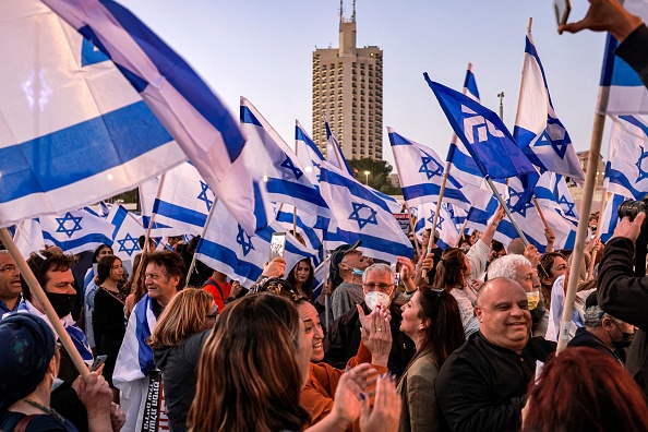من تظاهرة اليمين الإسرائيلي المعارض، في القدس
