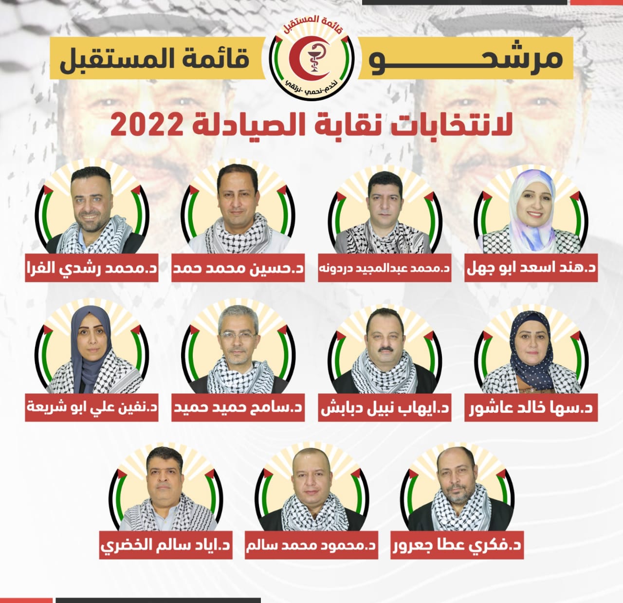 قائمة المستقبل لانتخابات نقابة الصيادلة في قطاع غزة 