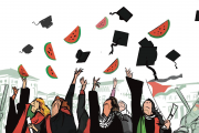 الاحتجاجات الطلابية في الجامعات الأميركية.. كاريكاتير ناصر الجعفري