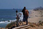 الرصيف العائم قبالة شواطئ غزة