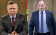 مكالمة هاتفية بين ملك الأردن ورئيس الوزراء الإسرائيلي 