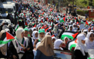 مسيرة لفتيات حافظات للقرآن الكريم في مدينة غزة Majdi Fathi/Getty