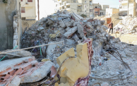 الأضرار التي لحقت بمنازل لاجئي فلسطين في مخيم اللاذقية نتيجة للزلزال التركي السوري. 