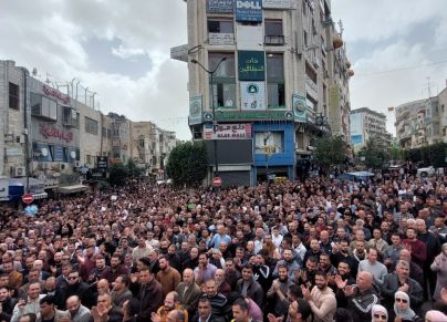 أعداد غفيرة من المعلمين الذين تظاهروا في رام الله اليوم