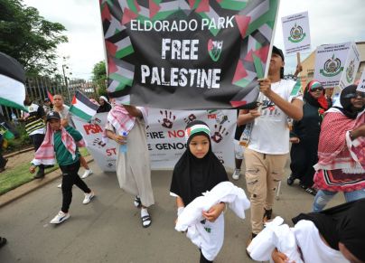مظاهرة في جنوب أفريقيا دعمًا للقضية الفلسطينية. 16 ديسمبر 2023