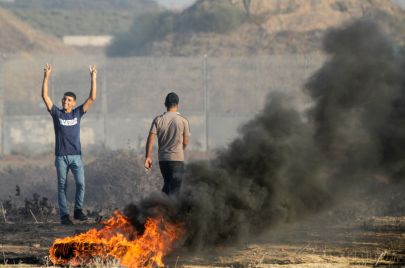 Ahmad Hasaballah/Getty Images - من الاحتجاجات شرق غزة 