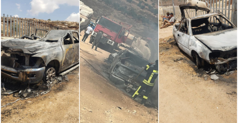 مركبات فلسطينية أحرقها المستوطنون شرق رام الله