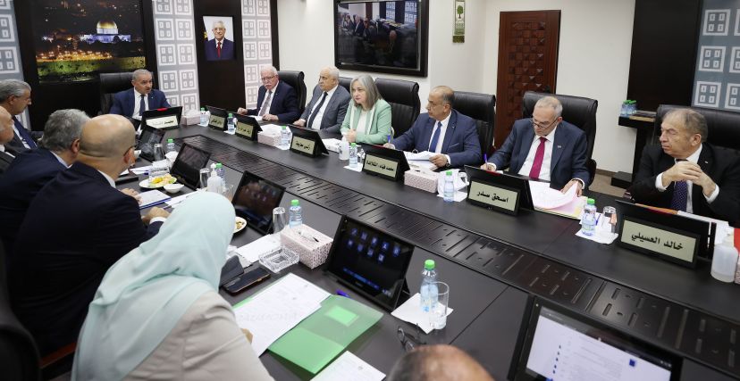 اجتماع الحكومة الفلسطينية اليوم (صورة: شادي حاتم/ مجلس الوزراء)
