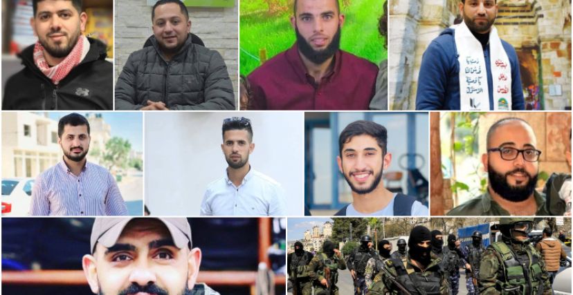 معتقلون لدى الأمن الفلسطيني بنابلس، على خلفية تشييع جثمان الشهيد عبد الفتاح خروشة