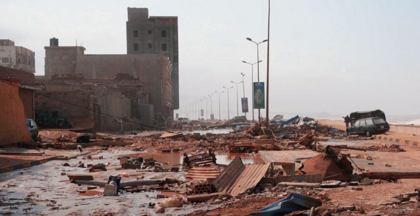 تسببت عاصفة دانيال بفيضانات هائلة خلّفت خسائر بشرية فادحة في ليبيا - getty 