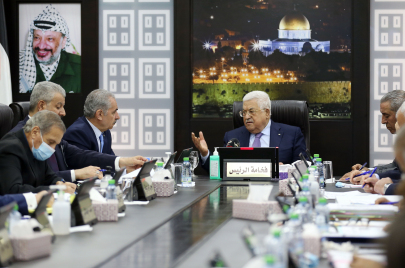 من جلسة الحكومة التي حضرها الرئيس محمود عباس - تصوير: شادي حاتم