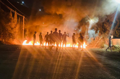 من مسيرات الغضب في الضفة الغربية الليلة الماضية.. صورة من على مدخل بيتا جنوب نابلس